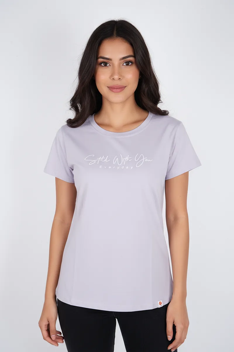 Cotton Typographic Printed T-Shirt for Women 014414XXLGRE