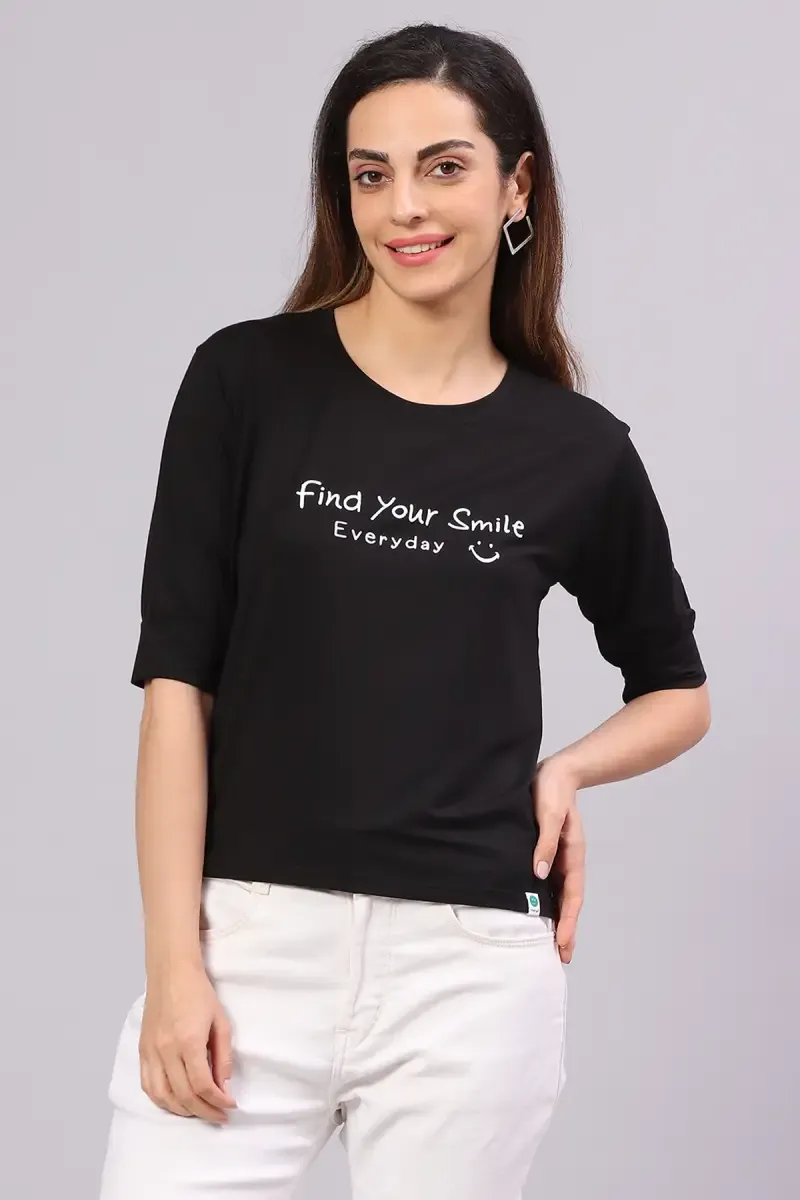 Cotton Blend Printed T-Shirt for Women