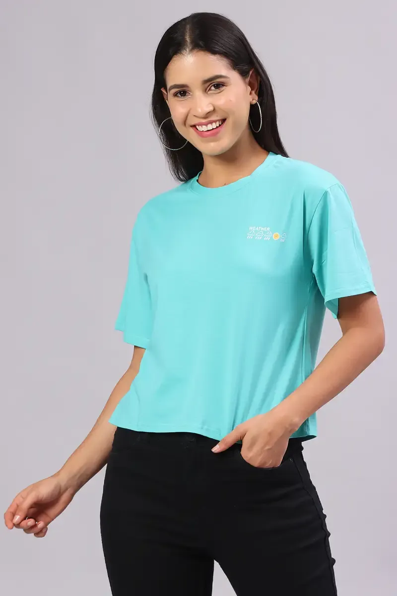 Cotton Blend Printed T-Shirt for Women