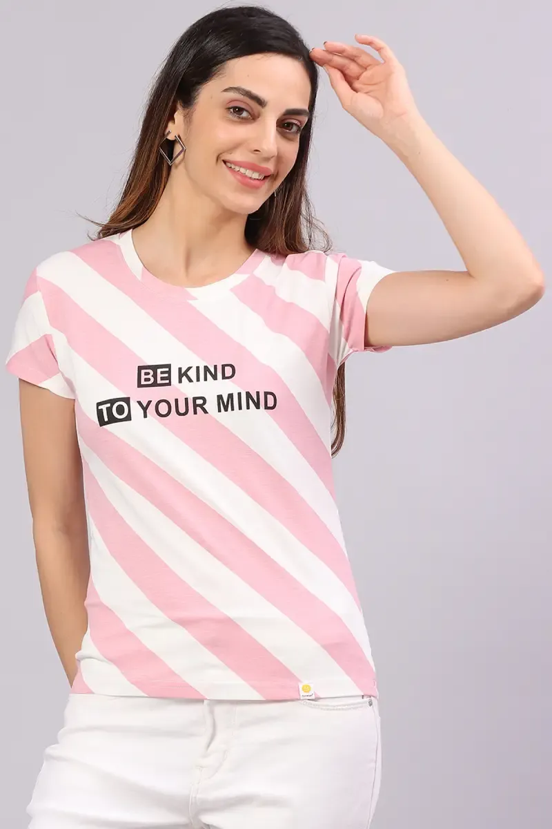 Cotton Blend Printed T-Shirt for Women