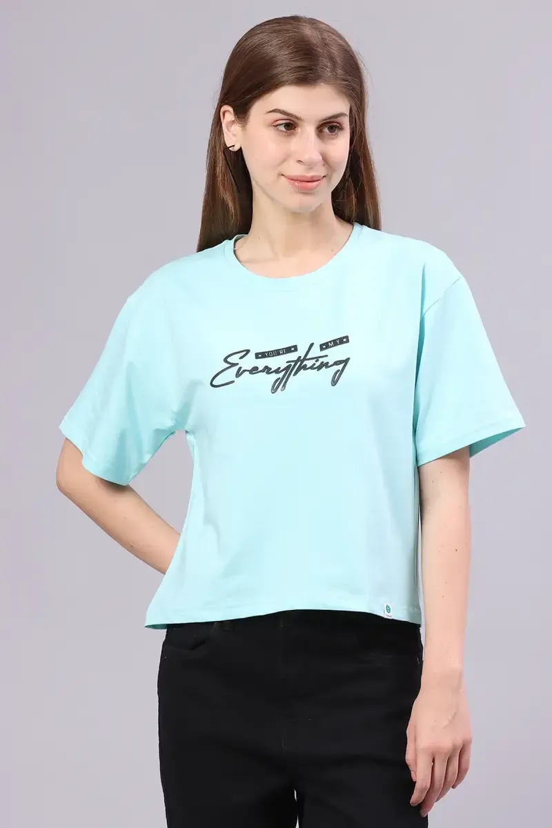 Cotton Blend Embossed T-Shirt for Women
