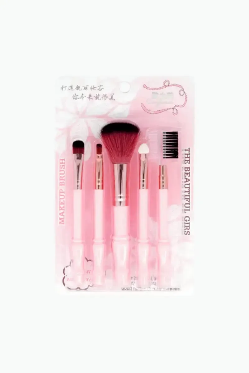 Makeup Brush Set (Pink) - Pack of 5