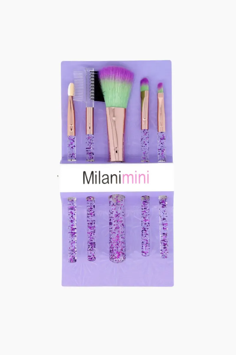 Glitter Makeup Brush Set (Purple) - Pack of 5