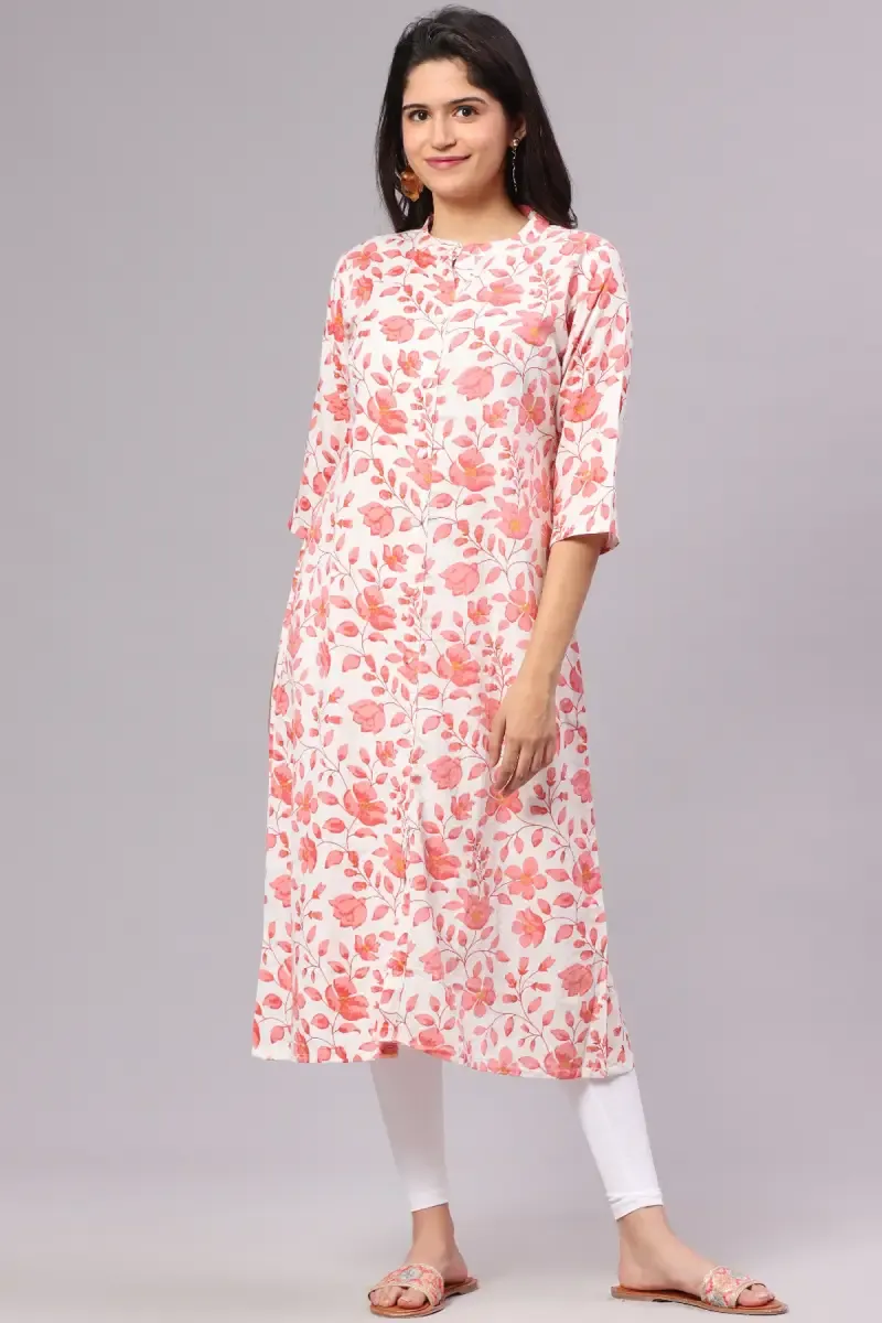 Cotton Floral Printed Kurti for Women 