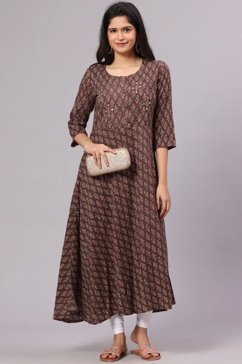 Cotton Paisley Printed Kurti for Women 