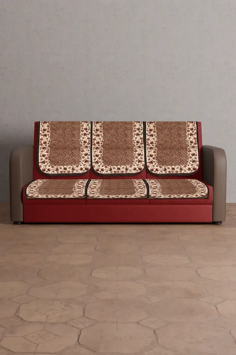 Cotton Embroidery Sofa Cover - Pack of 1