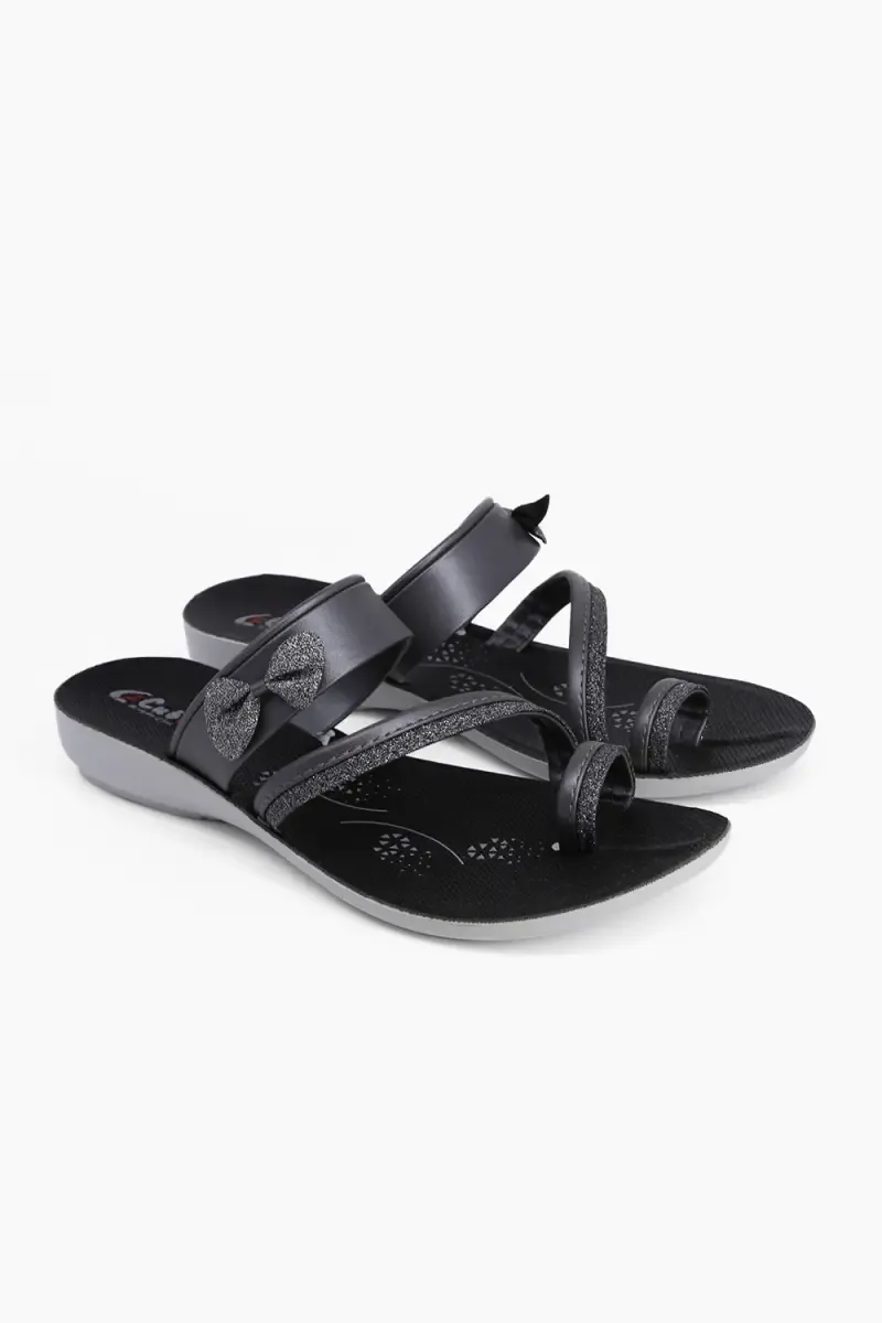 Elegant Glitter Strap Ring Toe Style Sandals for Women