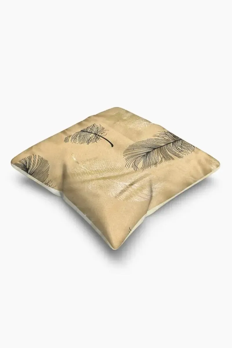 Polyester Leaf Printed Cushion Cover - 1 Pc