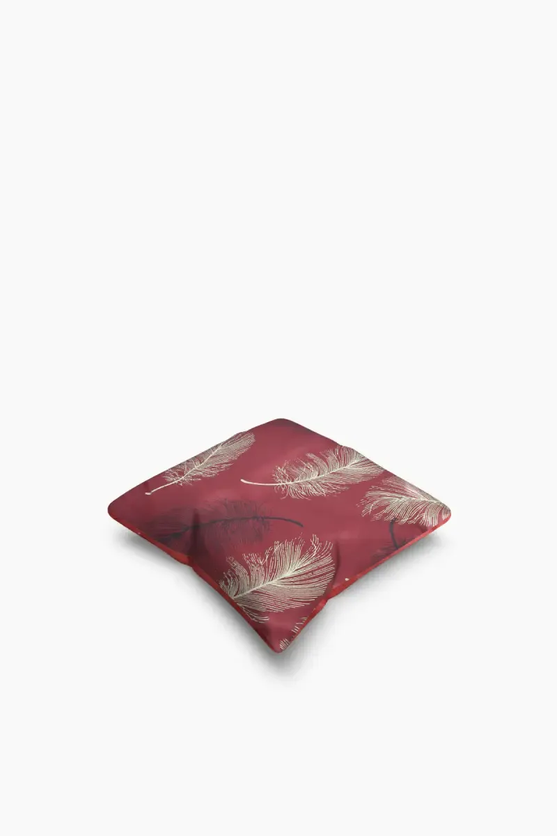 Polyester Leaf Printed Cushion Cover - 1 Pc