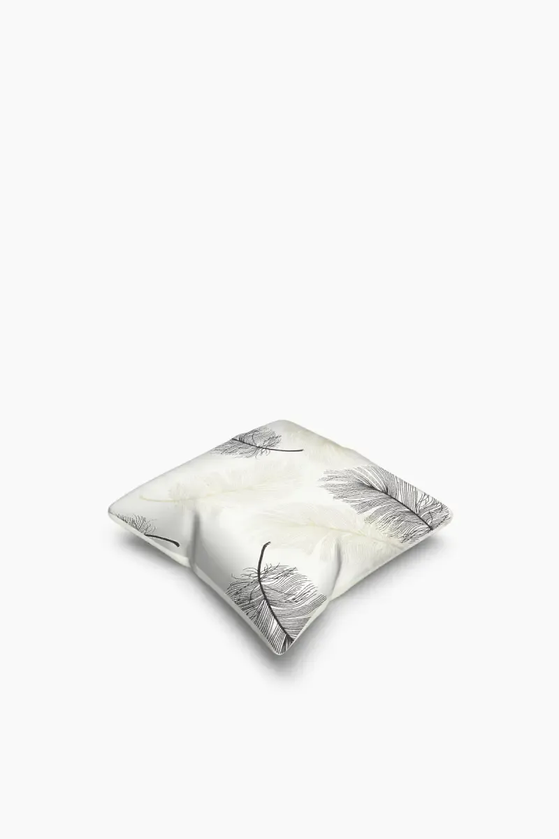 Polyester Leaf Printed Cushion Cover - 1 Pc