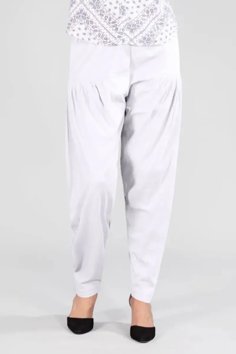 Cotton Solid Patiala Pant for Women 015104WHIXL2