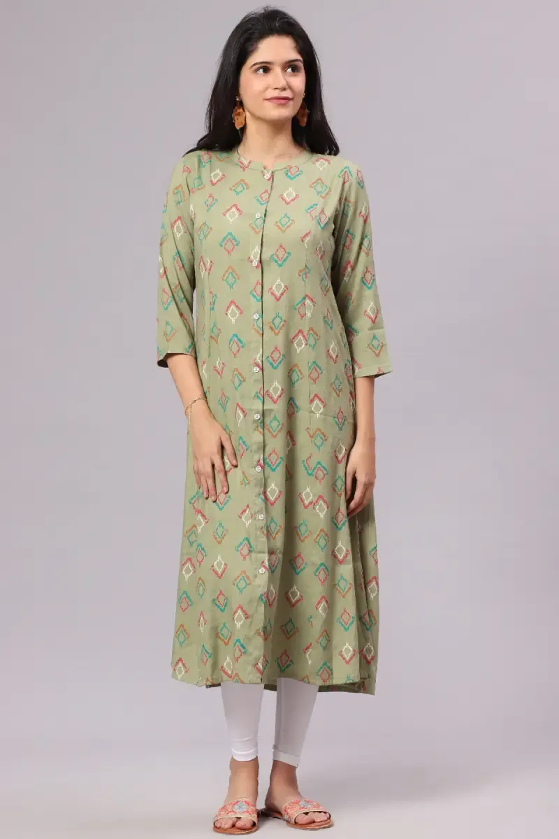 Rayon Printed Kurti for Women