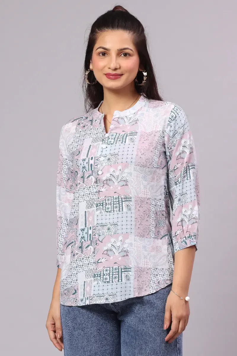 Polyester Crepe Printed Top for Women