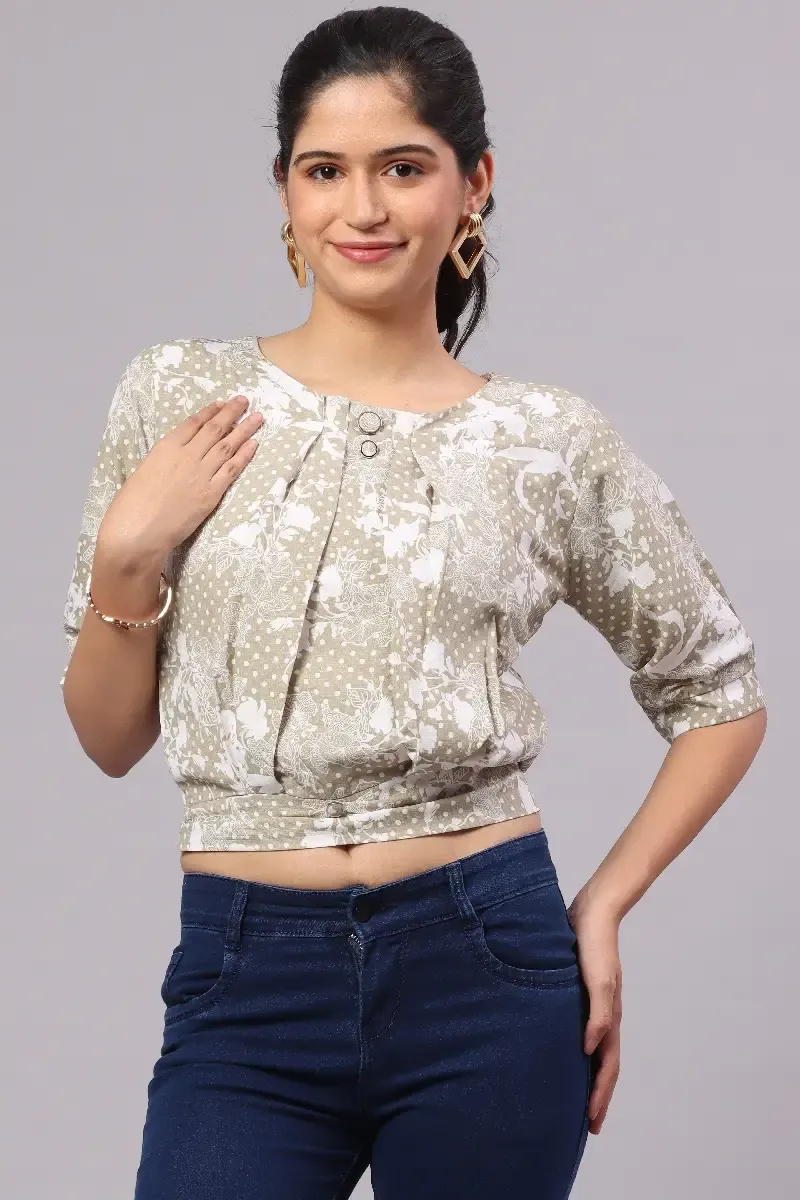 Georgette All Over Printed Top for Women