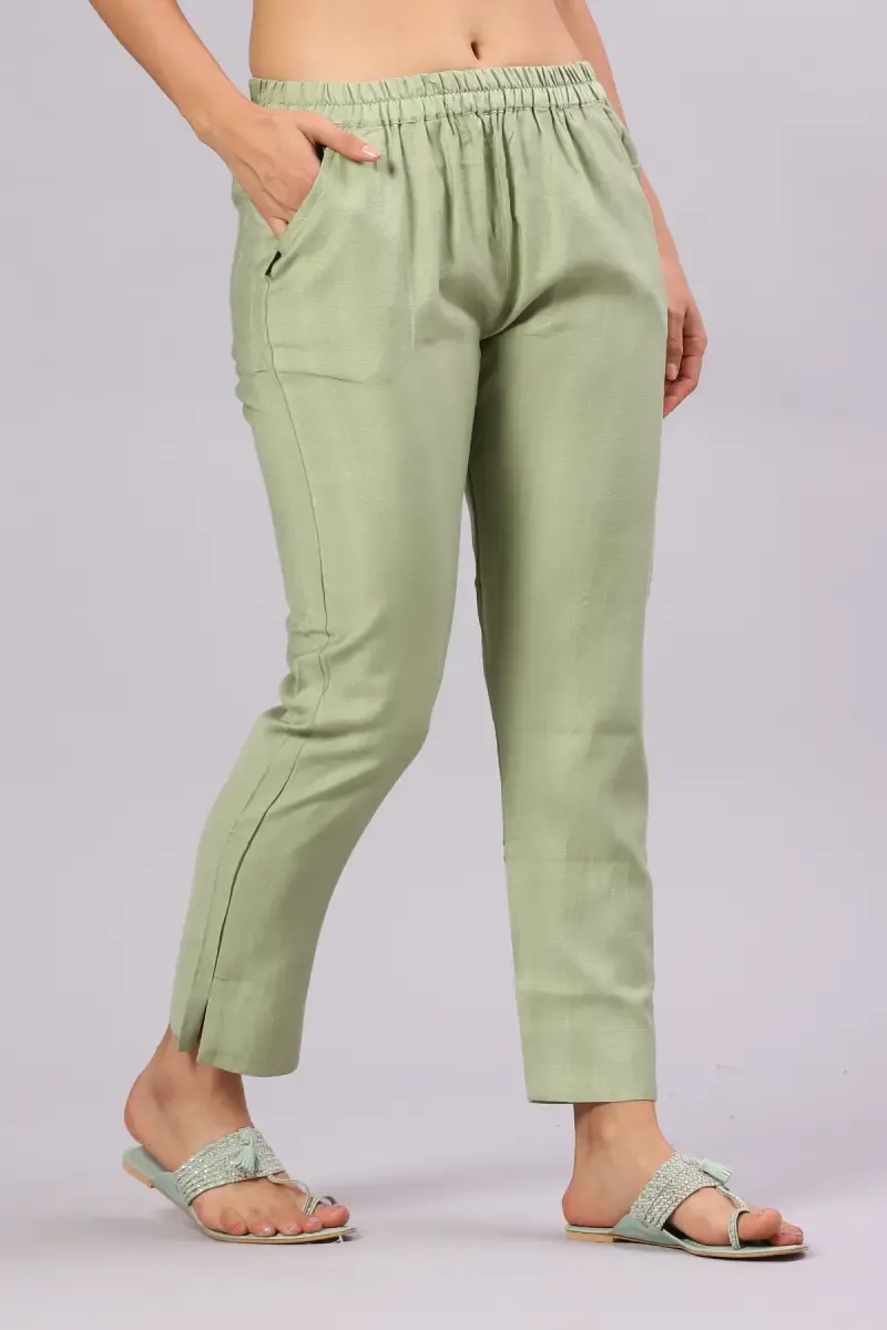 Polyester Solid Kurti Pant for Women