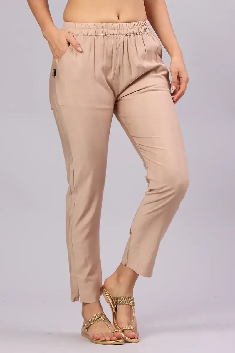Polyester Solid Kurti Pant for Women