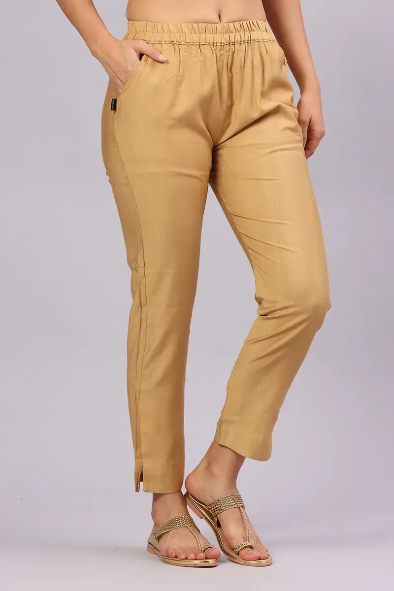 Polyester Solid Kurti Pant for Women