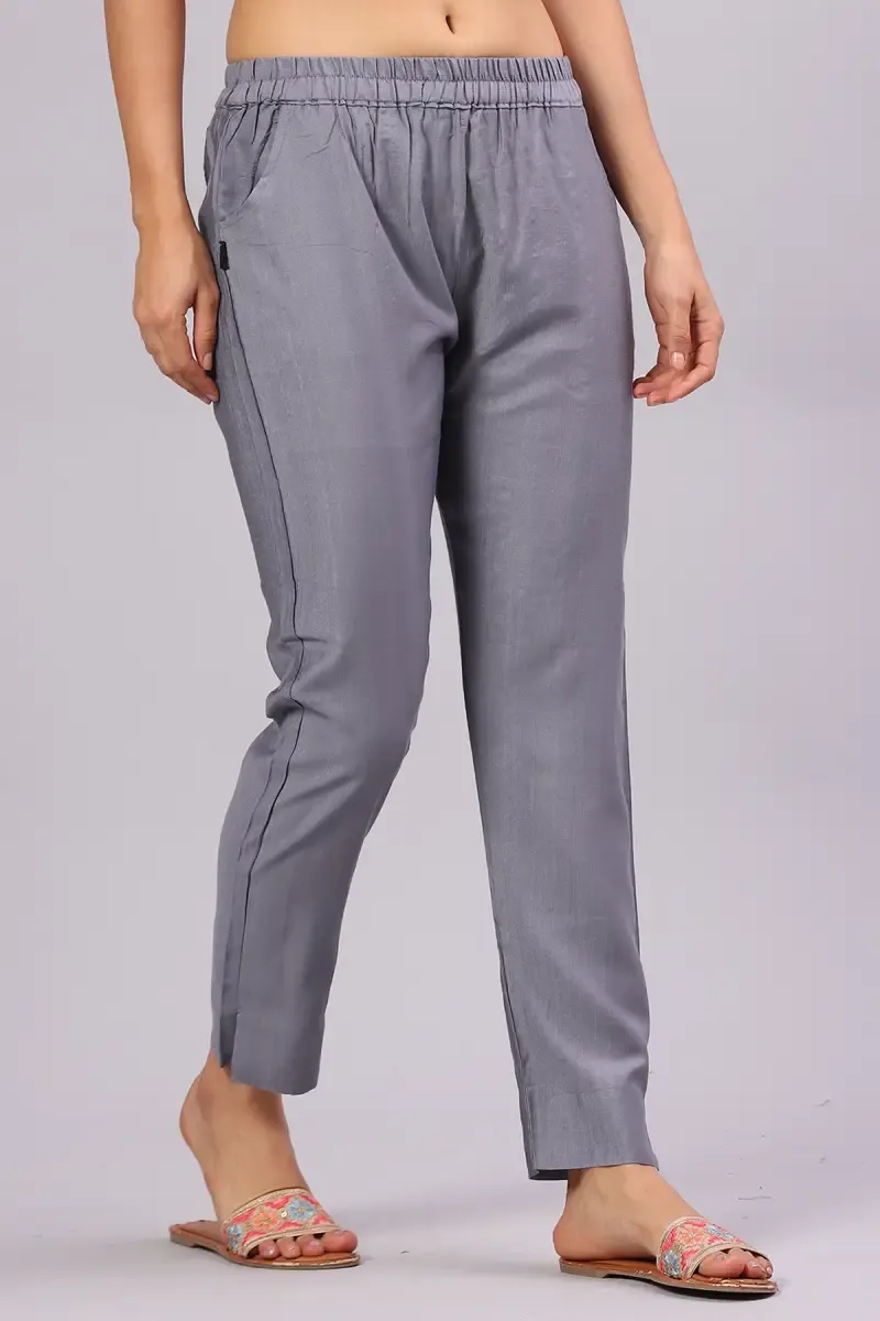 Polyester Solid Kurti Pant for Women