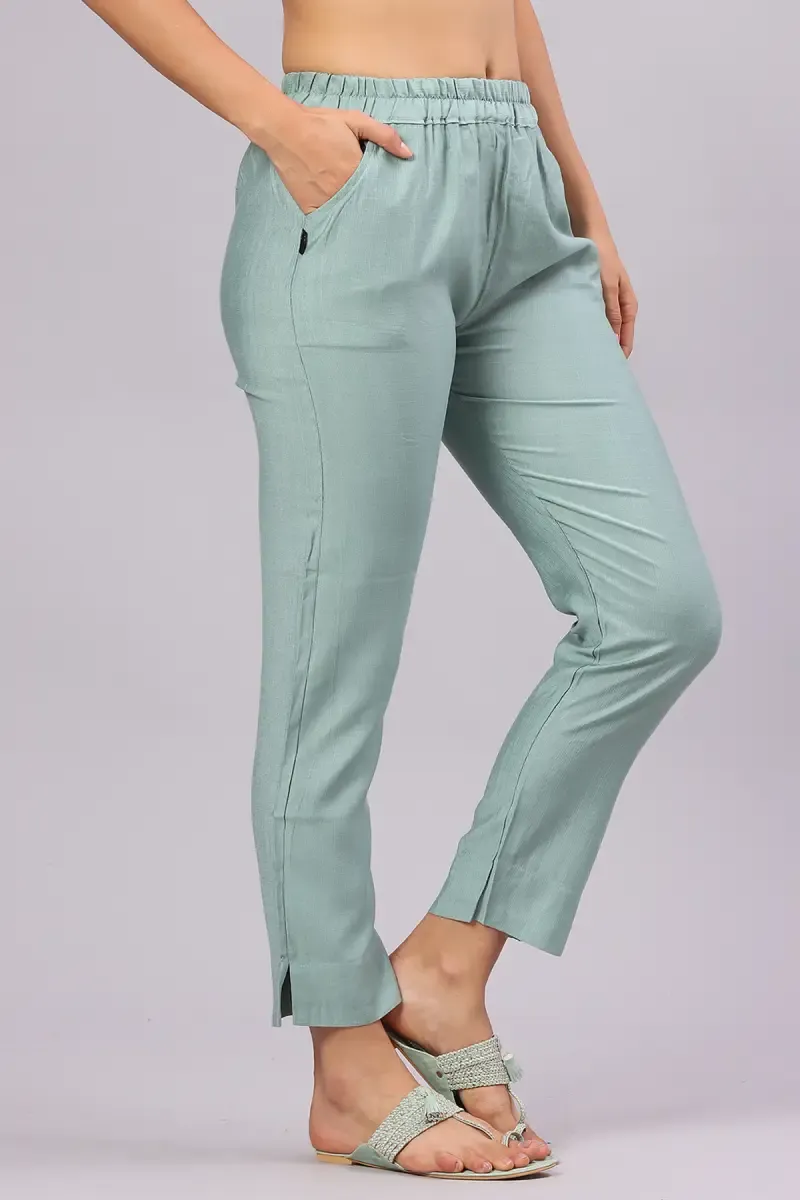 Polyester Solid Kurti Pant for Women 015178XXLGRE