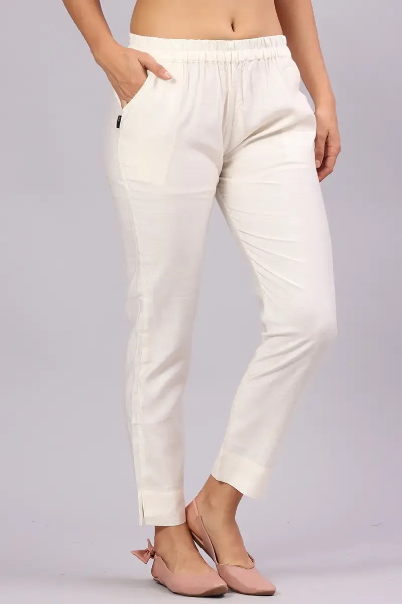 Polyester Solid Kurti Pant for Women