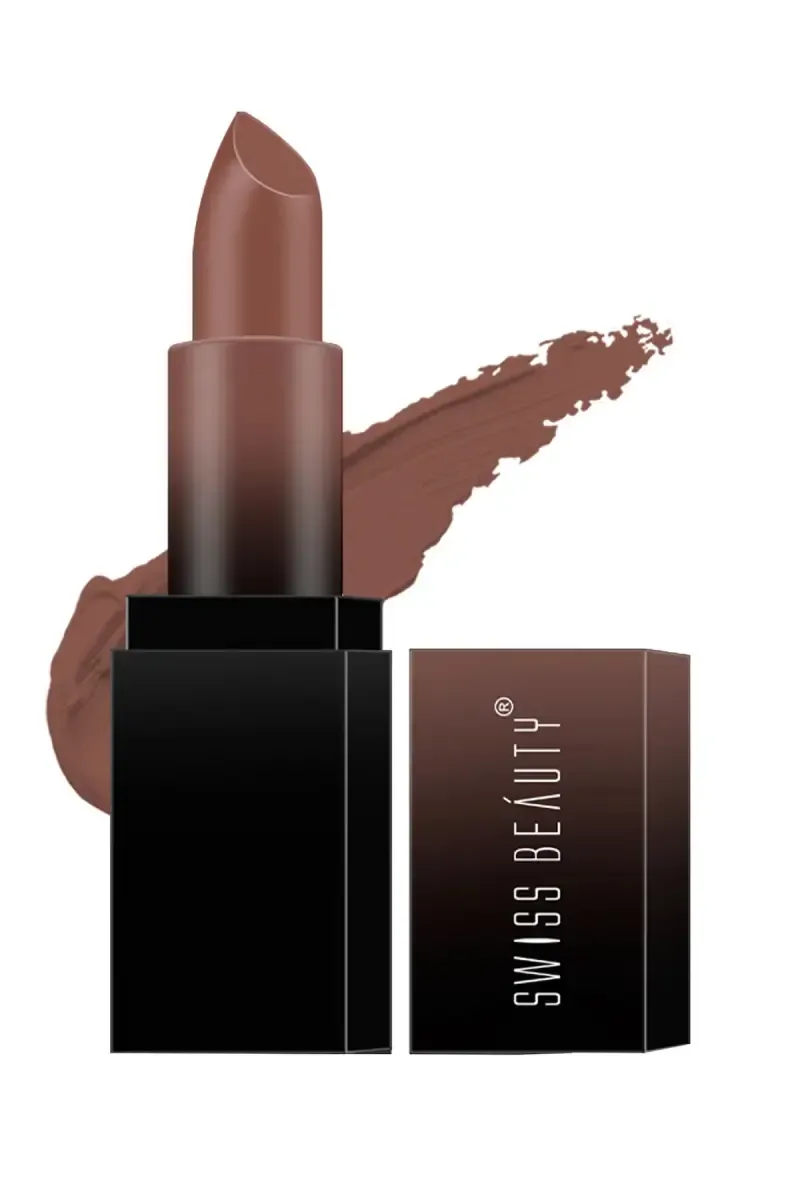 Swiss Beauty HD Matte Pigmented Lipstick - 3.5gm (Cute Nude 7) 
