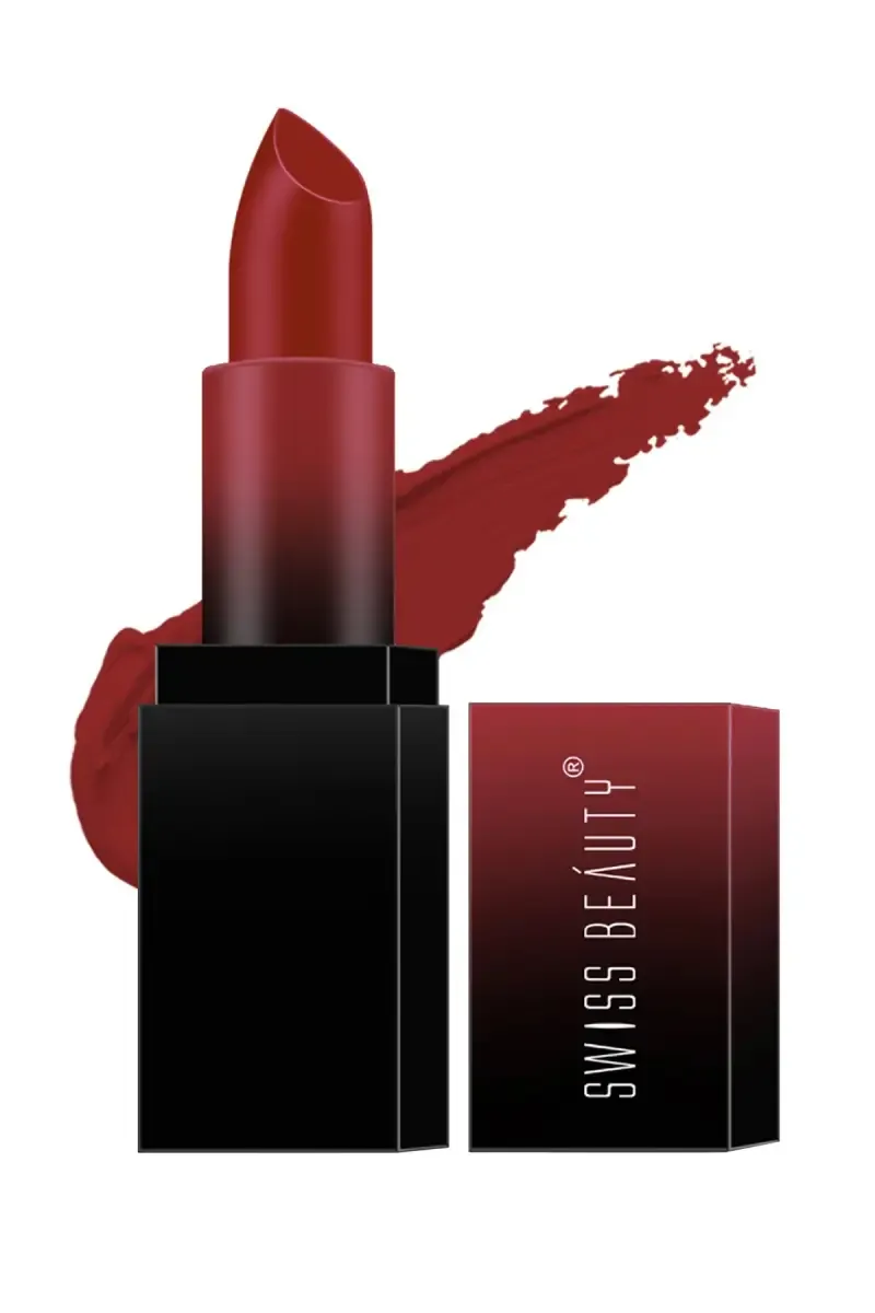 Swiss Beauty HD Matte Pigmented Lipstick - 3.5gm (Pop Red 11) 