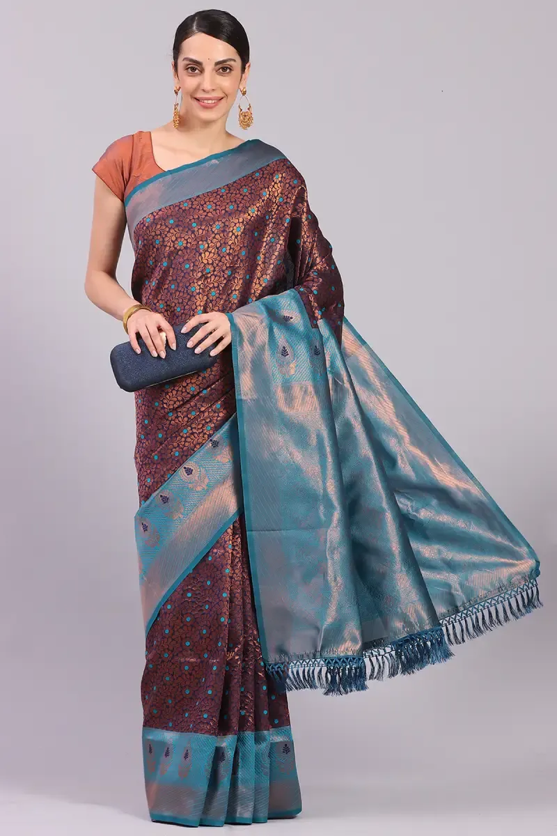 Art Silk Woven Design Saree with Blouse for Women