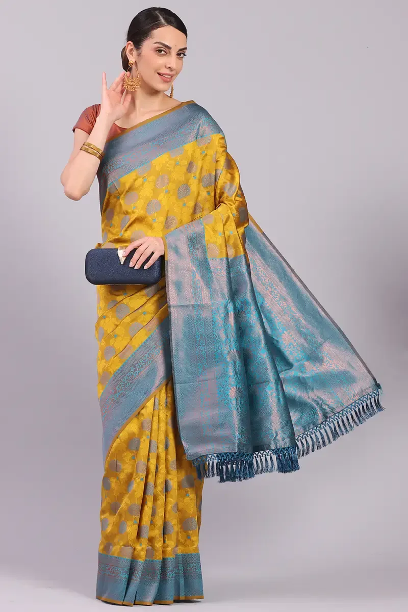 Art Silk Woven Design Saree with Blouse for Women