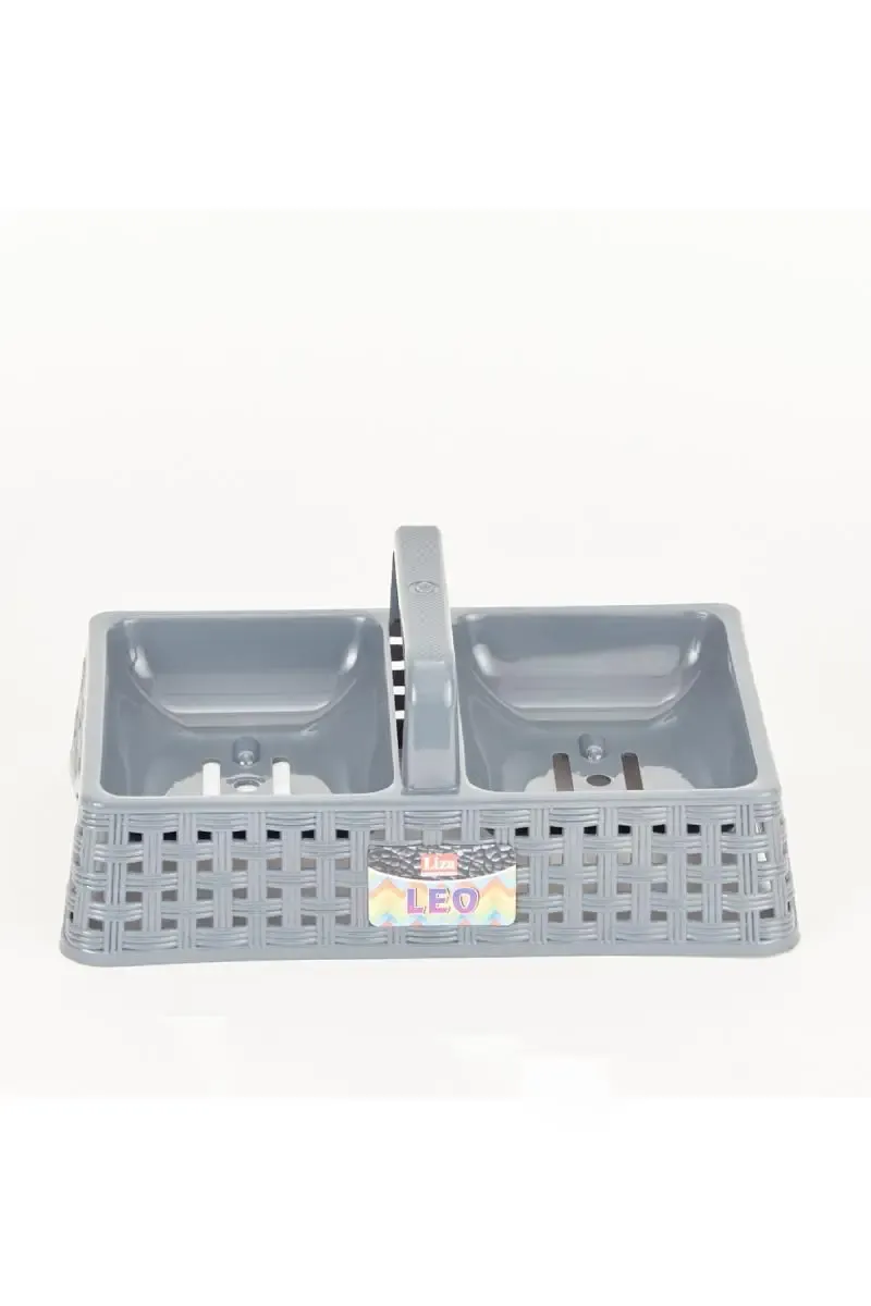 Liza Plastic 2 in 1 Soap Dish with Handle - 20 Cm 015893GREPLA