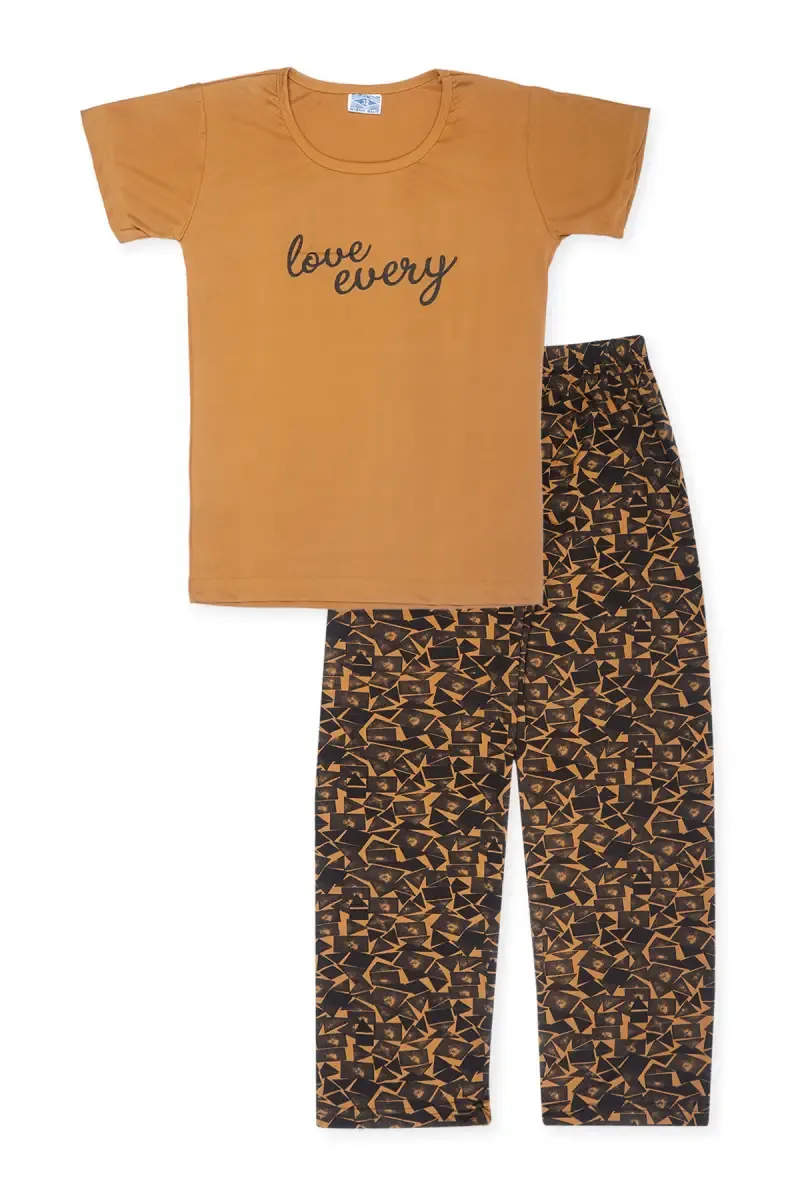 Polyester Printed Pyjama Set for Girls
