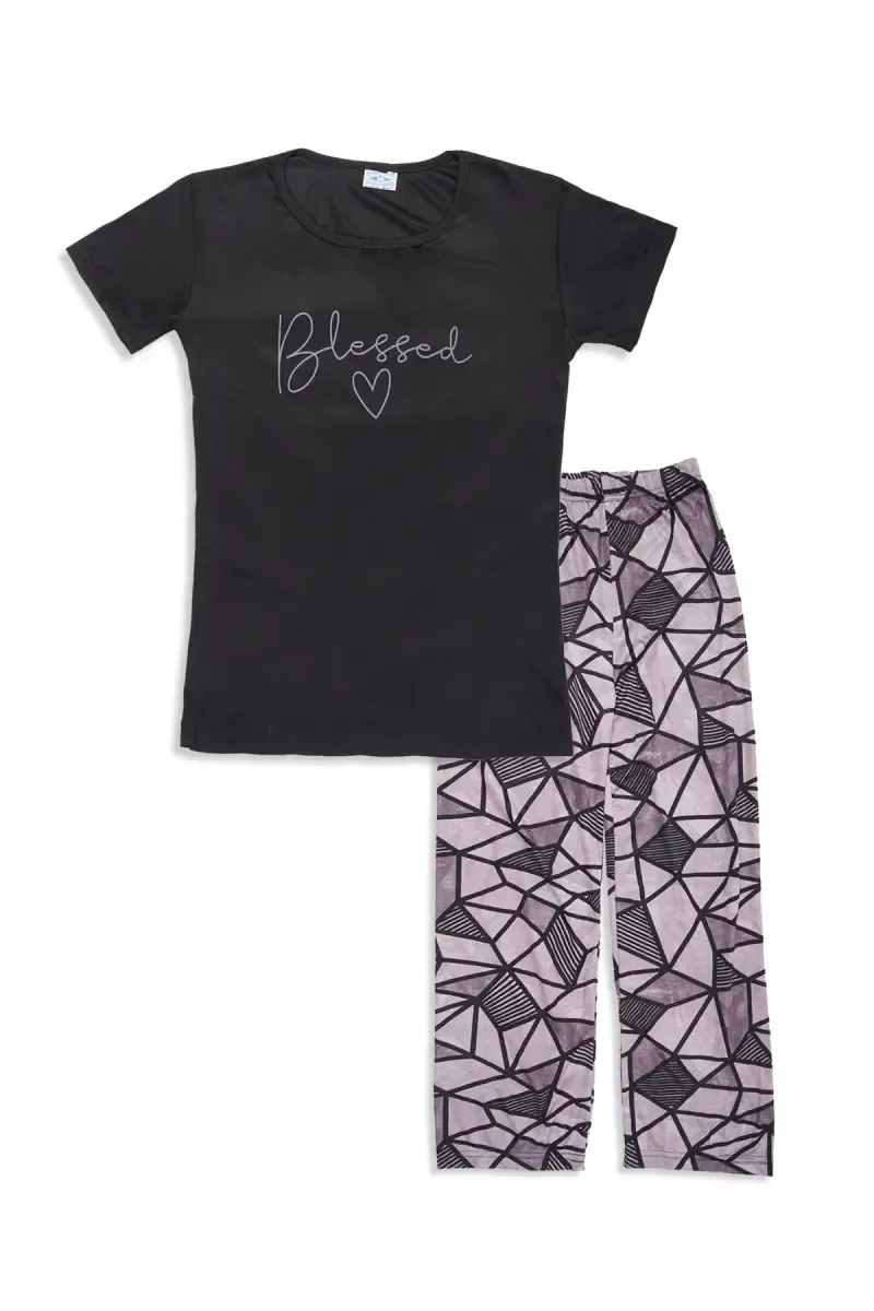 Girl's Polyester Printed Pyjama Set