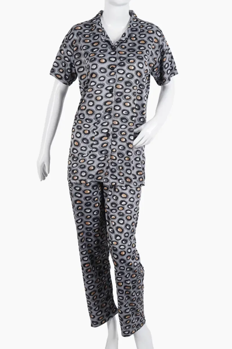Crepe Printed Shirt with Pyjama Set for Women