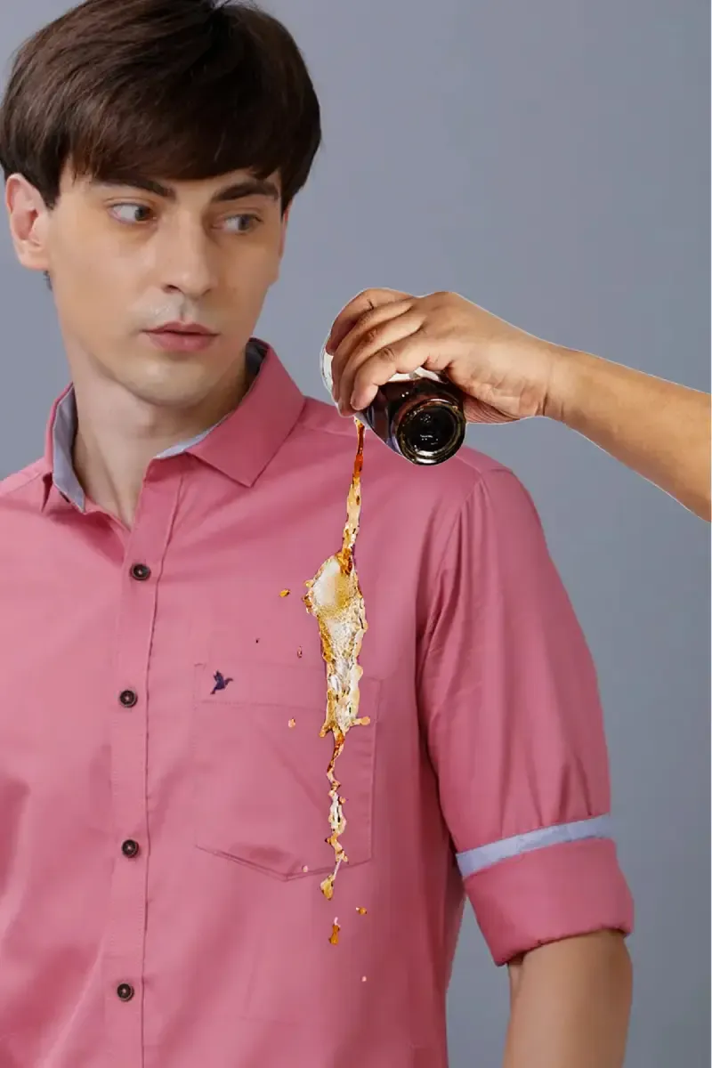 Men Cotton Slim Fit - Stain Proof Shirt 016287DUSPIN36