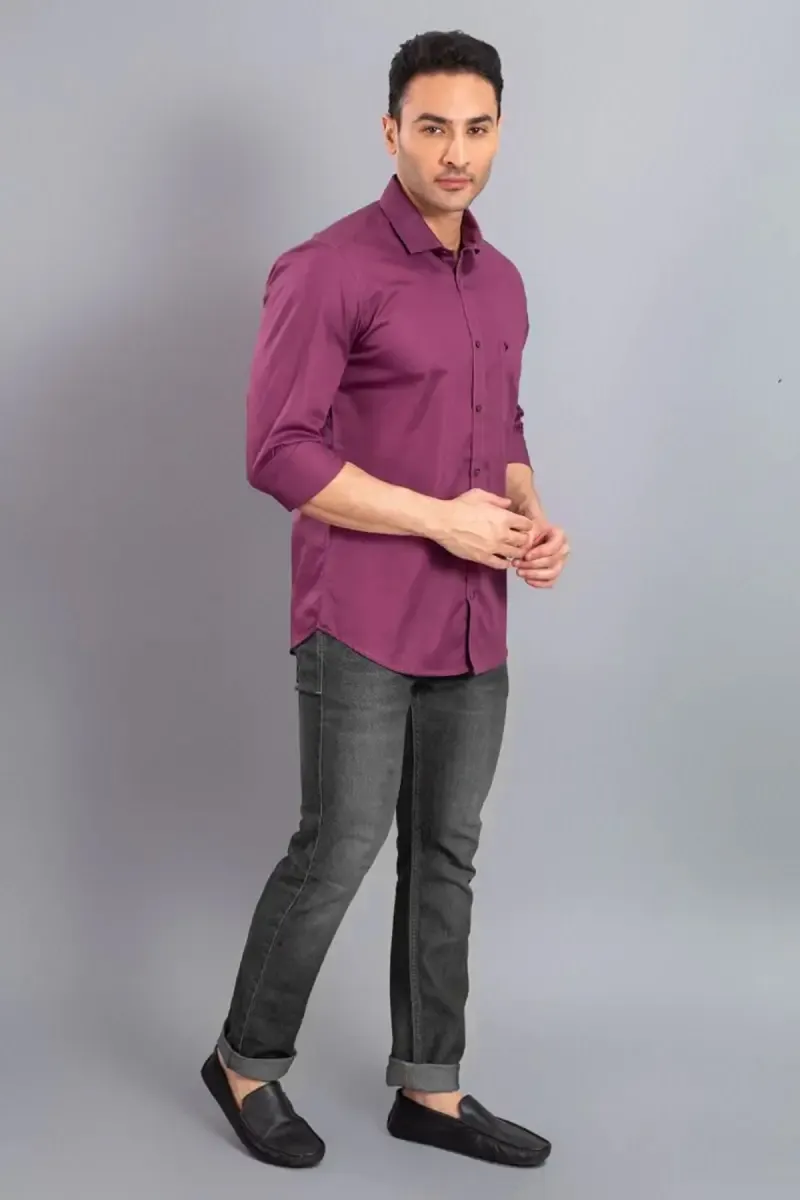 Men Cotton Slim Fit - Stain Proof Shirt 016287DUSPIN40