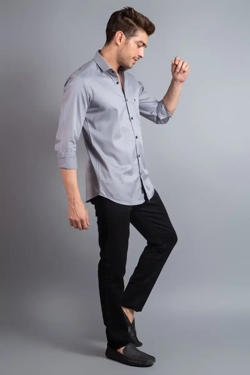 Men Cotton Slim Fit - Stain Proof Shirt 016288GRE44