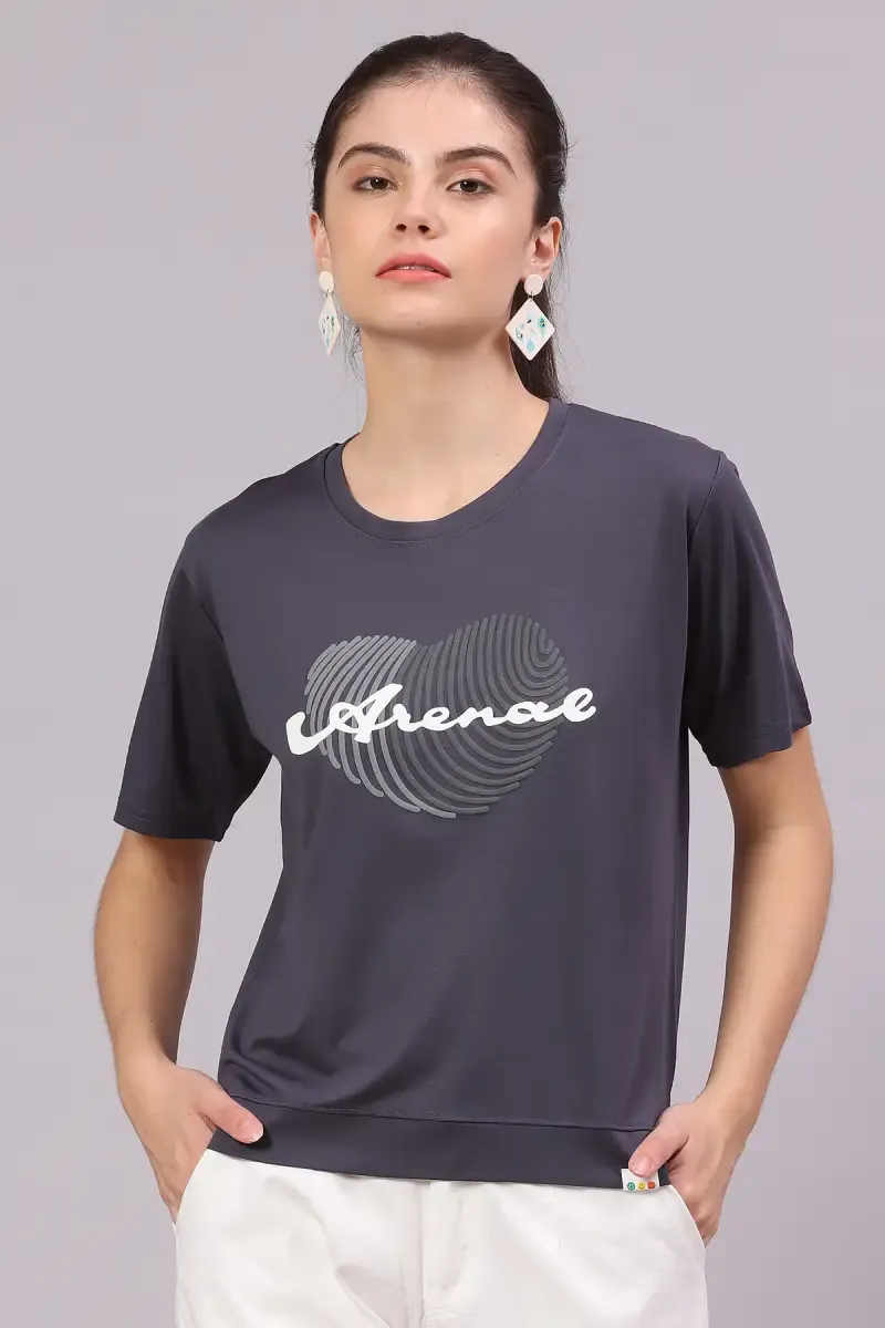 Cotton Lycra Printed T-Shirt for Women 016318FRESIZGRE