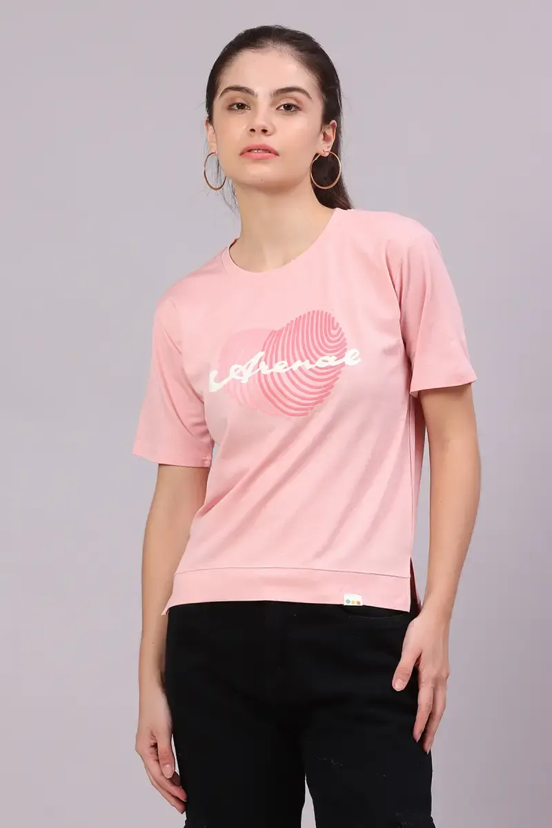 Cotton Lycra Printed T-Shirt for Women 016318FRESIZLIGPIN