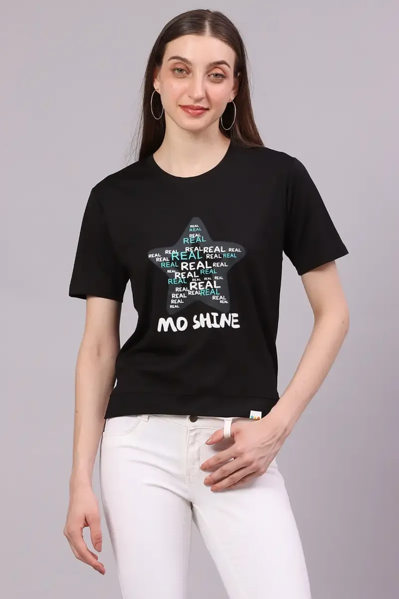Cotton Lycra Graphic Printed T-Shirt for Women 016319FRESIZBLA