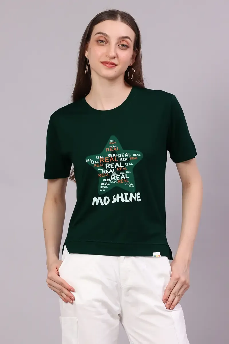 Cotton Lycra Graphic Printed T-Shirt for Women 016319FRESIZDARGRE