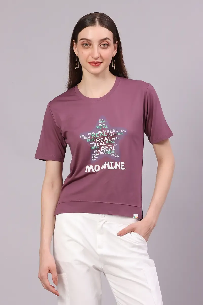 Cotton Lycra Graphic Printed T-Shirt for Women