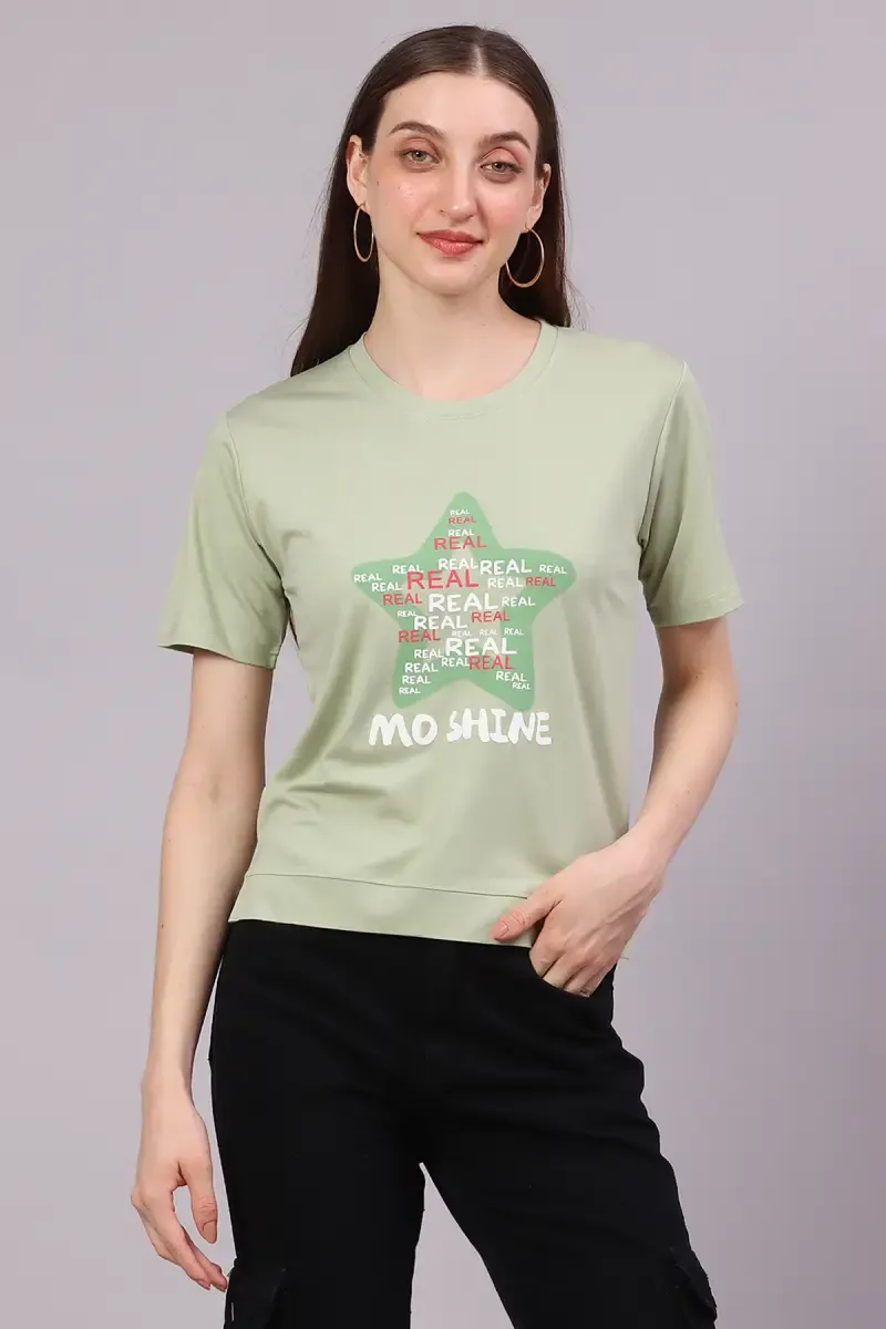 Cotton Lycra Graphic Printed T-Shirt for Women 016319FRESIZPIS