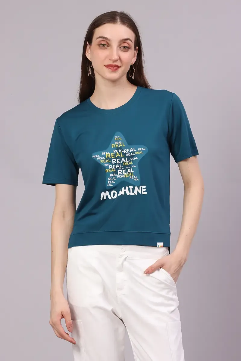 Cotton Lycra Graphic Printed T-Shirt for Women 016319FRESIZTEA