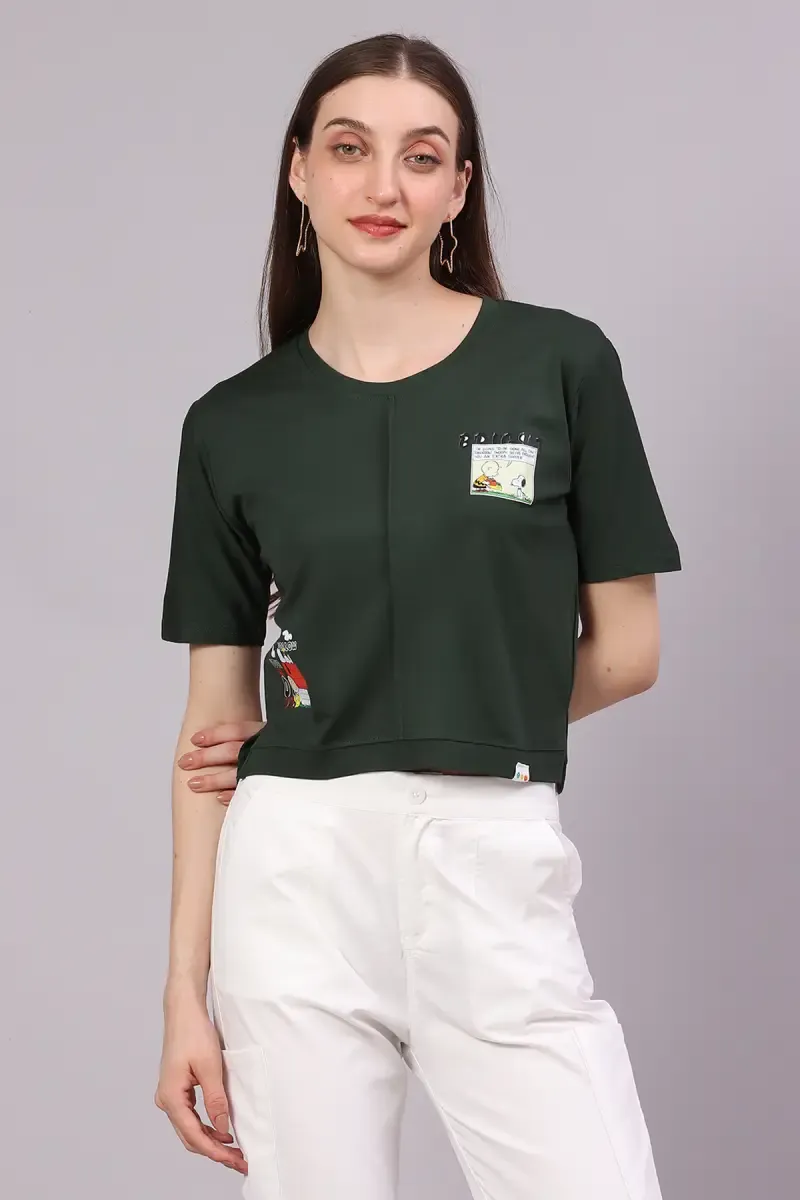 Cotton Lycra Graphic Printed T-Shirt for Women