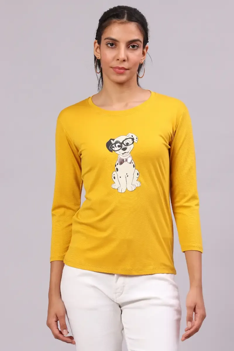 Cotton Graphic Printed T-Shirt for Women 016412LMUS