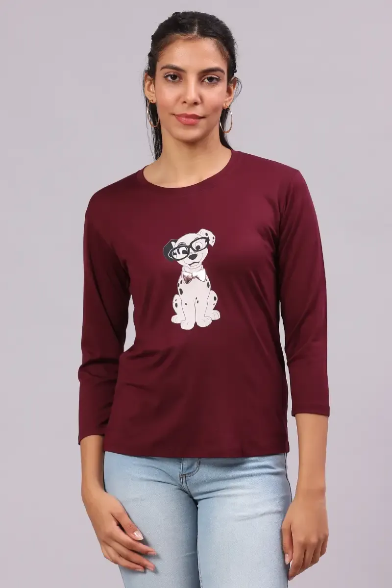 Cotton Graphic Printed T-Shirt for Women 016412XXLBUR