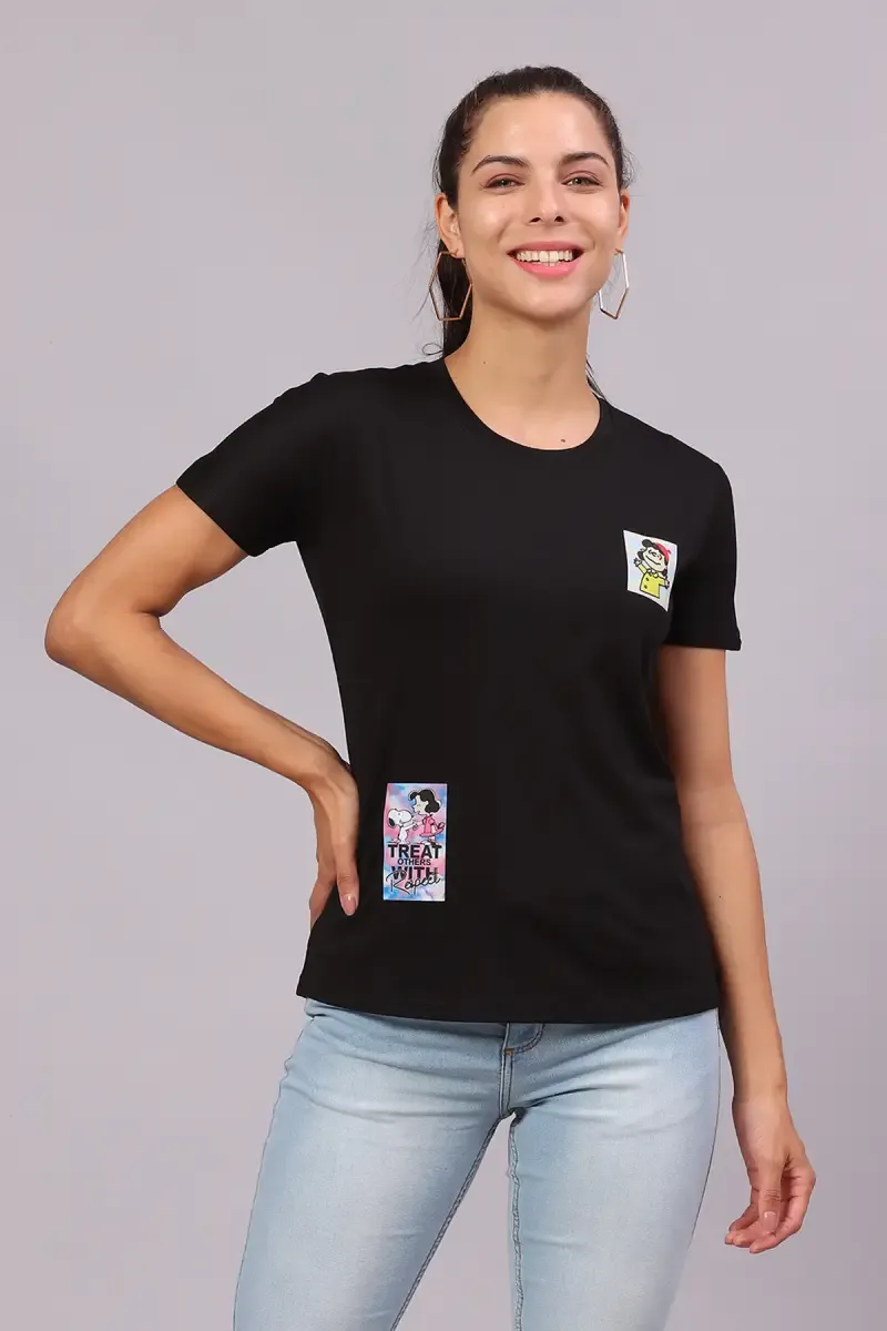 Cotton Graphic Printed T-Shirt for Women