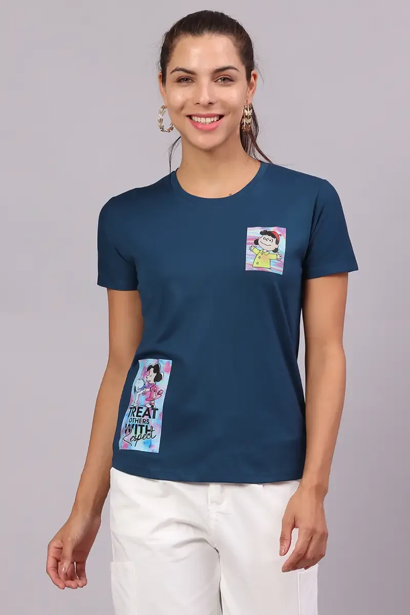 Cotton Graphic Printed T-Shirt for Women 016419XLTEA