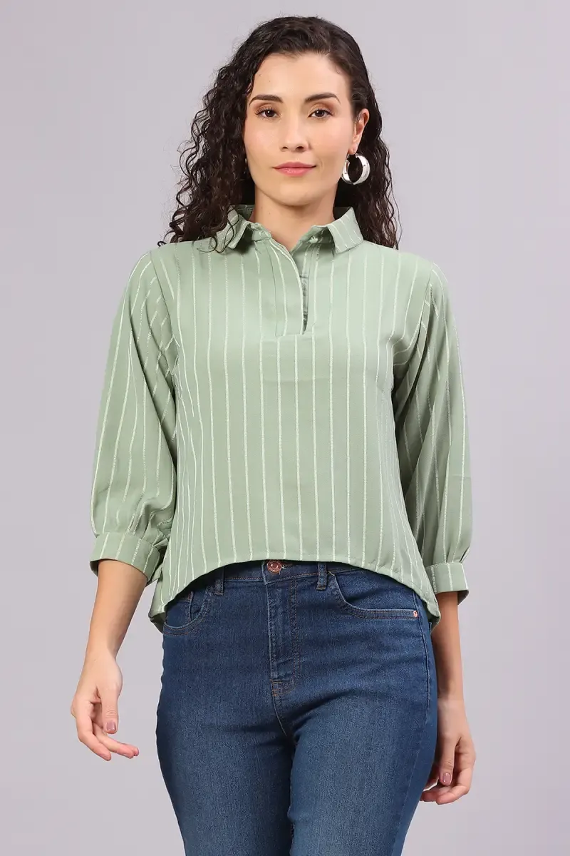 Georgette Striped Top for Women