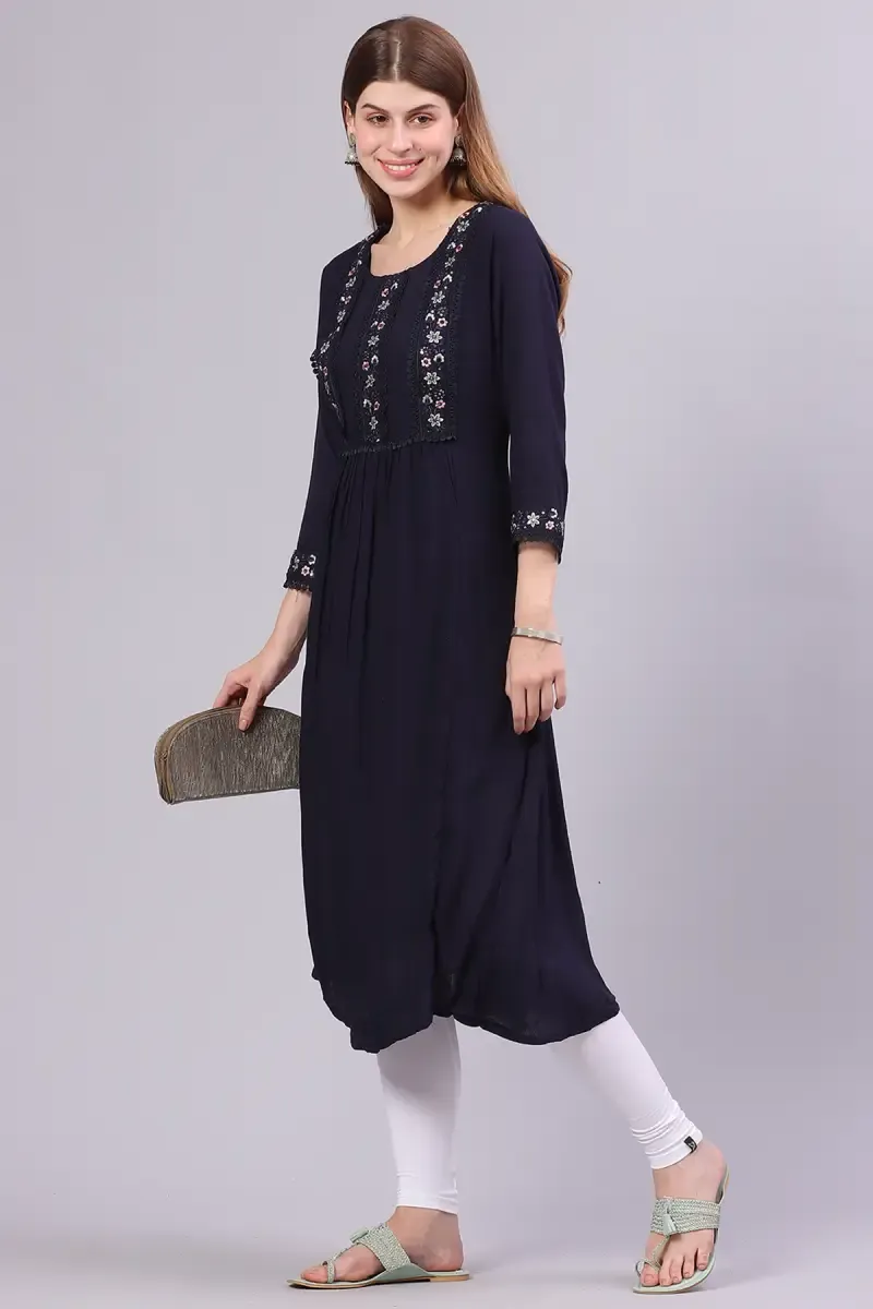 Cotton Embroidered Kurta for Women 