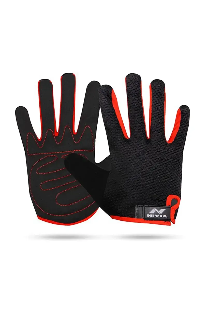 Nivia Cross Unisex Gloves Pack of 1 (Black/Red - Large)
